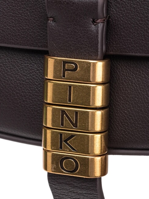 SADDLE Geantă de umăr din piele cu clapă gală maro moro-mix. nik de aur - Genți femei