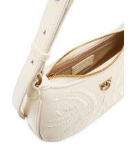 PINKO HALF MOON BABY Geantă de umăr mătase alb-aur antic - Genți femei - 4