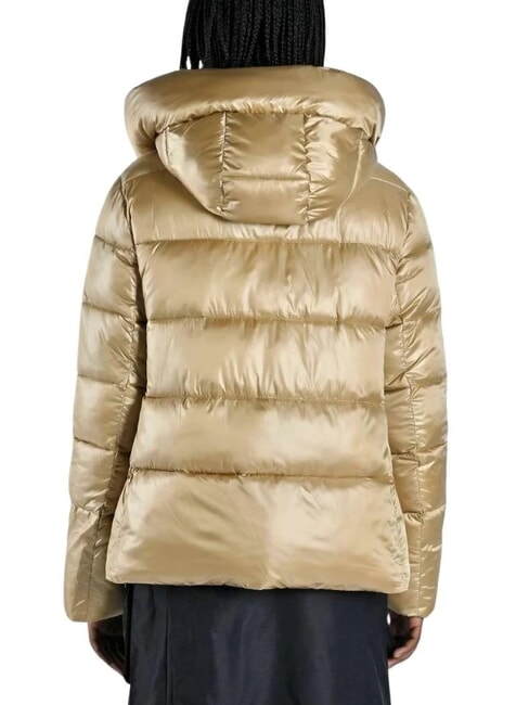 CAPE BRETON Jachetă din puf satinat cu glugă capră - Jachete de puf pentru femei