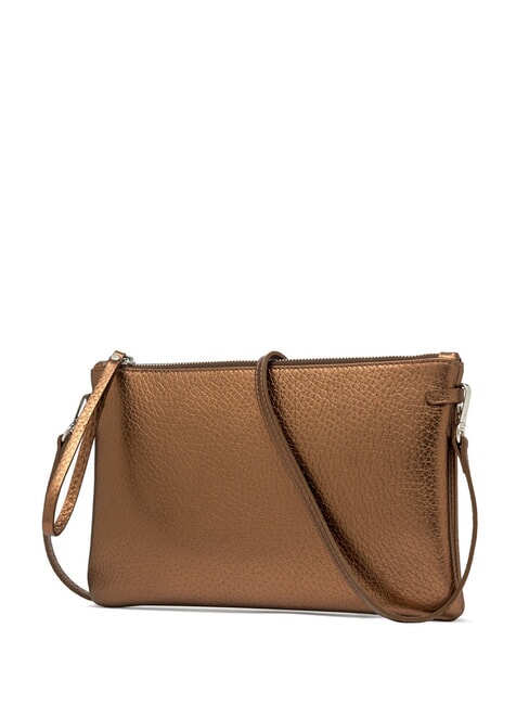 HERMY Geantă plic din piele metalică prăjit - Genți femei