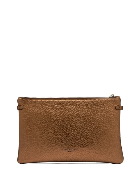 HERMY Geantă plic din piele metalică prăjit - Genți femei