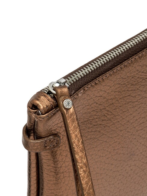 HERMY Geantă plic din piele metalică prăjit - Genți femei