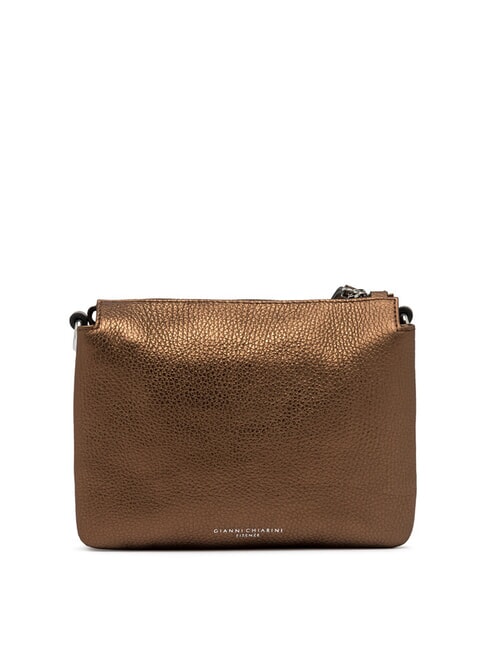 THREE Geantă de umăr din piele metalică prăjit - Genți femei