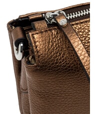 GIANNI CHIARINI THREE Geantă de umăr din piele metalică prăjit - Genți femei - 4