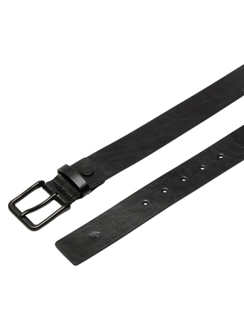 CKJ PIN BUCKLE Curea din piele scurtabilă negru/negru mat - Curele