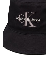 CALVIN KLEIN CKJ MONO LOGO Pălărie tip găleată din bumbac pe negru - Căciuli - 3
