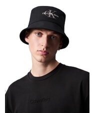 CALVIN KLEIN CKJ MONO LOGO Pălărie tip găleată din bumbac pe negru - Căciuli - 4