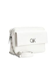 CALVIN KLEIN CK RE-LOCK Geantă de umăr cu buzunar crin alb - Genți femei - 2