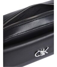 CALVIN KLEIN CK RE-LOCK Geantă de umăr cu buzunar pe negru - Genți femei - 5