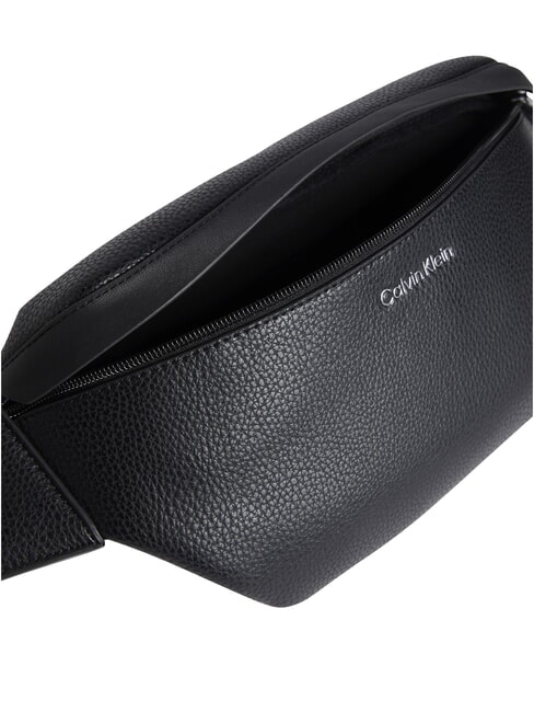 CK MUST Borsetă cu logo metalic pe negru - Borsete de brâu