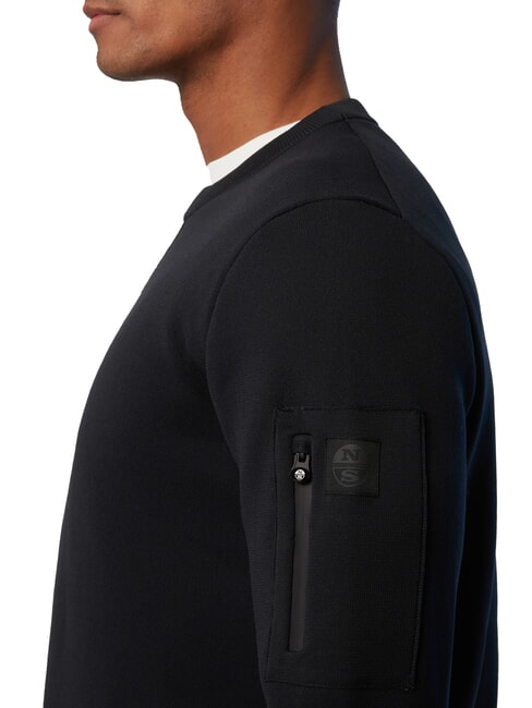 12GG  Pulover cu guler rotund negru - Pulovere pentru bărbați