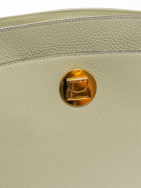 LIYA Geantă de umăr din piele ciocănită verde celadon - Genți femei