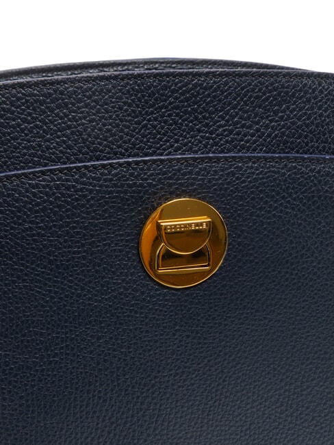 LIYA Geantă de umăr din piele ciocănită albastru miezul nopții - Genți femei