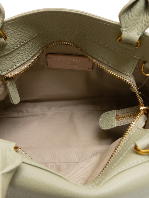 TALEA Geantă mini servietă din piele verde celadon - Genți femei