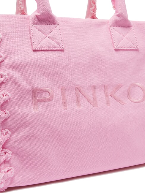 BEACH Geantă de cumpărături din pânză reciclată roz dulce liliac-auriu antic - Genți femei