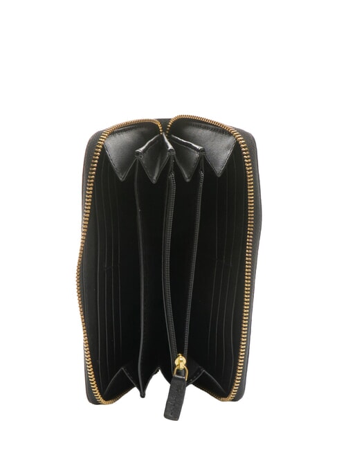CARLOTTA Fermoar mare în jurul portofelului Negru de aur - Portofele femei