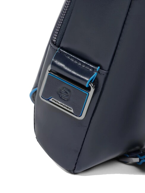 BLUE SQUARE Rucsac din piele cu un singur umăr albastru - Genți de umăr bărbați