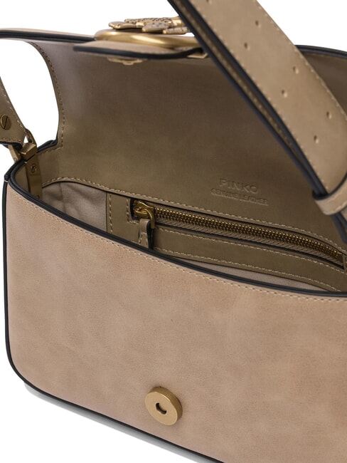 LOVE ONE MINI Geantă de umăr mini, din piele bej-gri fumuriu-auriu antic - Genți femei