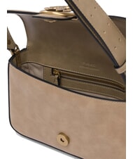 PINKO LOVE ONE MINI Geantă de umăr mini, din piele bej-gri fumuriu-auriu antic - Genți femei - 5