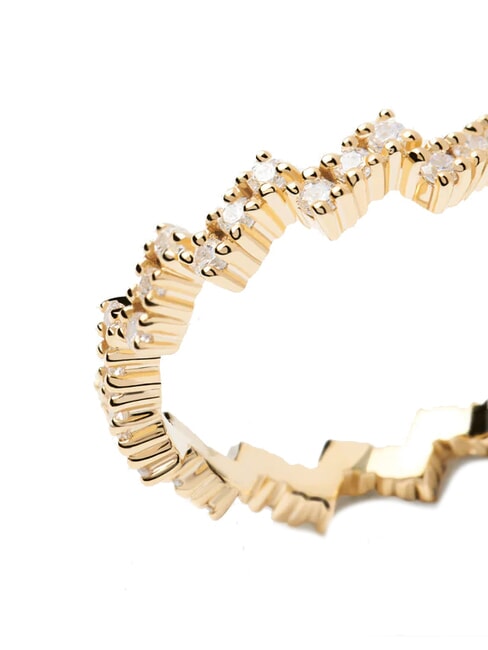 THE NEW ESSENTIALS THE ZIPPER Inel placat cu aur și zirconiu aur - Inele