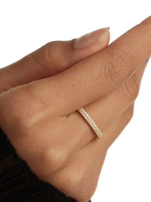 THE NEW ESSENTIALS TIARA Inel placat cu aur cu zirconiu aur - Inele