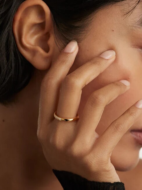 THE NEW ESSENTIALS TIARA Inel placat cu aur cu zirconiu aur - Inele