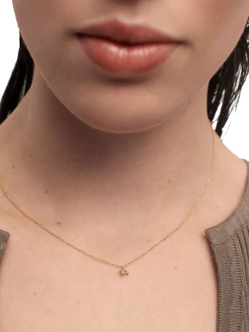 COLOR GREEN FLEUR Colier cu pandantiv și zirconiu și gheare aur - Lănțișoare