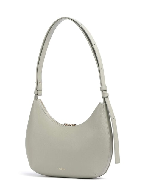 GOCCIA Geanta de umar din piele ciocanita salvie ușoară - Genți femei