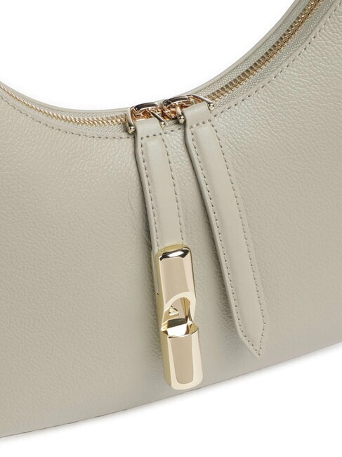 GOCCIA Geanta de umar din piele ciocanita salvie ușoară - Genți femei