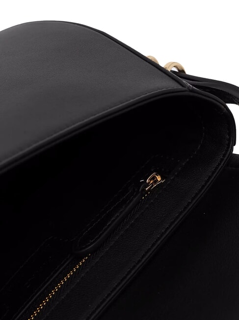 SADDLE Geantă mică de umăr din piele limuzină neagră mixtă. aur-n - Genți femei