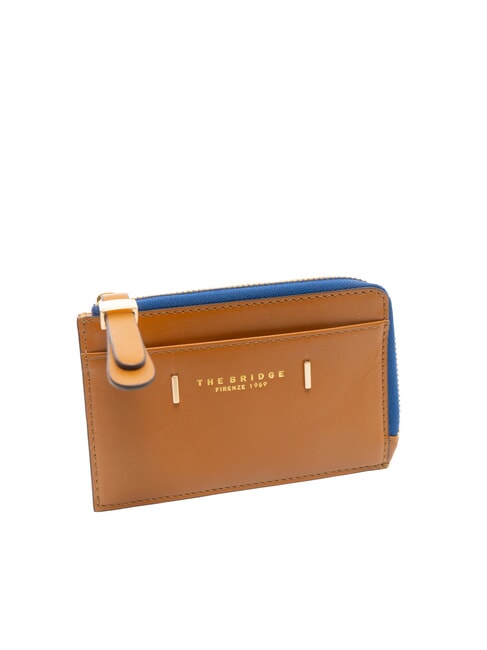 CHIARA  Portofel plat din piele Cognac / Aur - Portofele femei