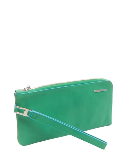 CAMPIONARIO -  BLUE SQUARE Clutch din piele cu manșetă pătrat verde/albastru - Genți femei