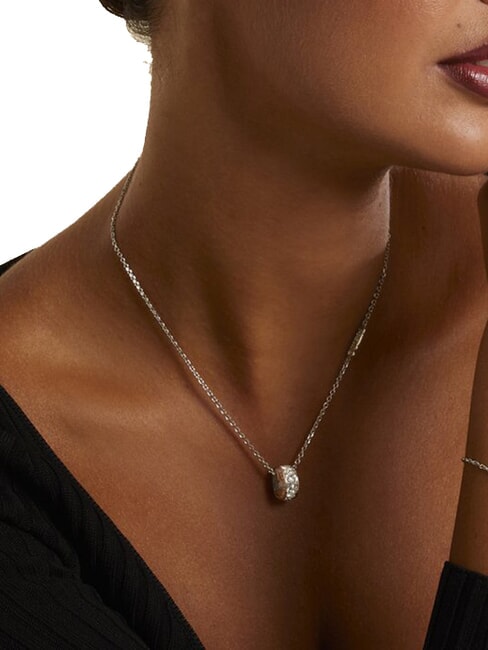 ROLLING HEARTS Colier cu pandantiv din zirconiu SILVER - Lănțișoare