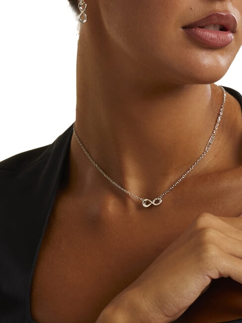 ENDLESS DREAM Colier cu pandantiv Infinity și zirconiu SILVER - Lănțișoare