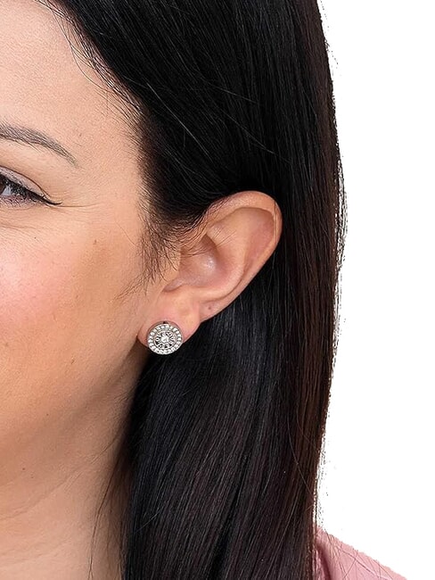 LOVE Cercei circulari cu zirconiu SILVER - Cercei