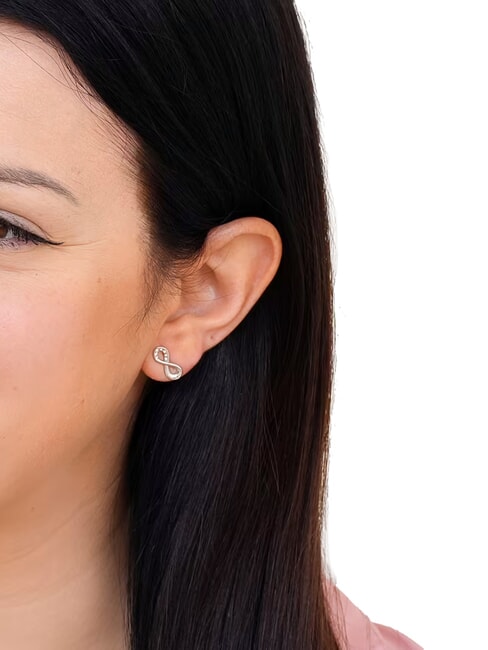 ENDLESS DREAM Cercei cu simbolul infinitului și zirconiu SILVER - Cercei