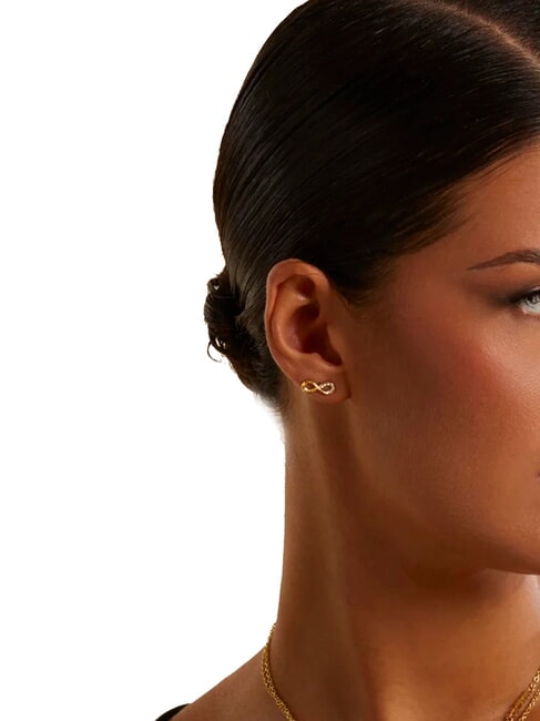 ENDLESS DREAM Cercei cu simbolul infinitului și zirconiu aur galben - Cercei