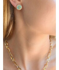 GUESS DREAMING Cercei cu șurub emailat și logo ylw aur/acvamarin - Cercei - 2