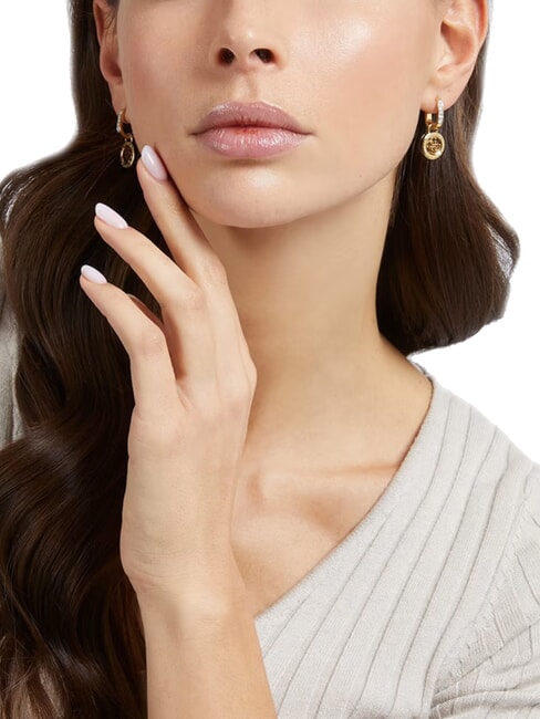 4G LOOP Cercei cu pandantiv cu logo 4G aur galben/negru - Cercei