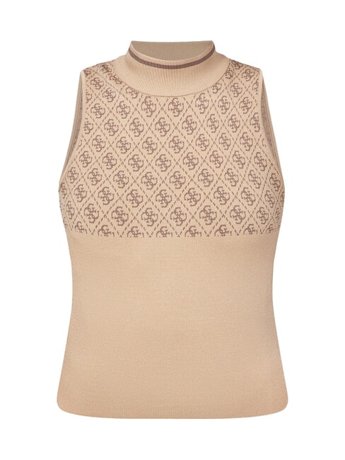 RN LISE 4G Maiou cu guler fals cafea și travertin - tricou