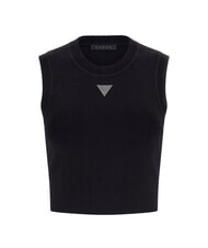 GUESS ALEXIA Șoricel scurt tricotat cu logo cu strasuri jetbla - tricou - 4