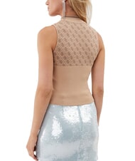 GUESS RN LISE 4G Maiou cu guler fals cafea și travertin - tricou - 2