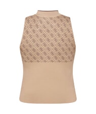 GUESS RN LISE 4G Maiou cu guler fals cafea și travertin - tricou - 4