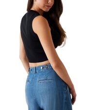 GUESS ALEXIA Șoricel scurt tricotat cu logo cu strasuri - tricou