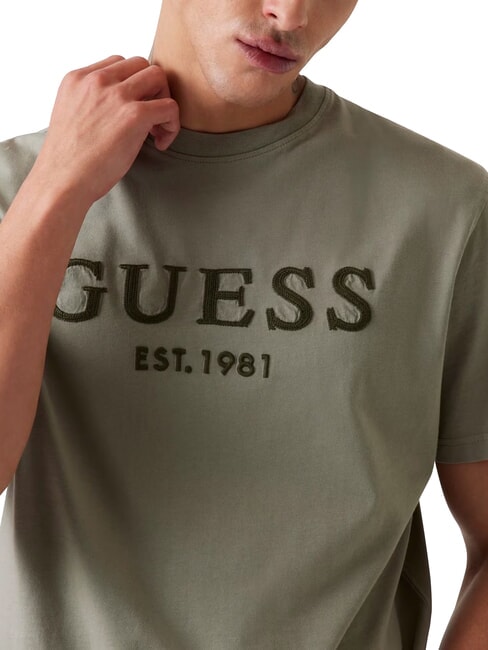 BOX LOGO Tricou cu logo brodat verde mușchi - tricou