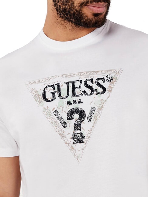 TRIANGLE Tricou din bumbac cu imprimeu alb purpuriu - tricou