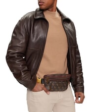 GUESS MILANO Geantă cu curea cu sigla imprimată maro/ocru - Borsete de brâu - 4