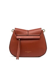 GIANNI CHIARINI HELENA ROUND Geantă din piele cu curea dublă de umăr roșu cărămiziu - Genți femei - 4