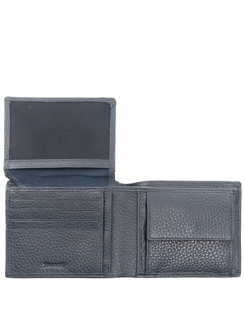 SNAP Portofel mediu din piele ciocănită albastru - Portofele bărbați