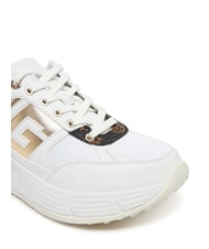 GUESS FONZI Adidași de alergare Alb / maro - Pantofi femei - 5